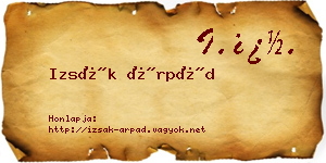 Izsák Árpád névjegykártya