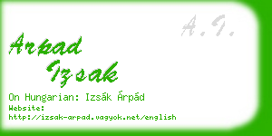 arpad izsak business card